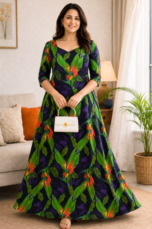 Rainforest Muse A-Line Summer Dress