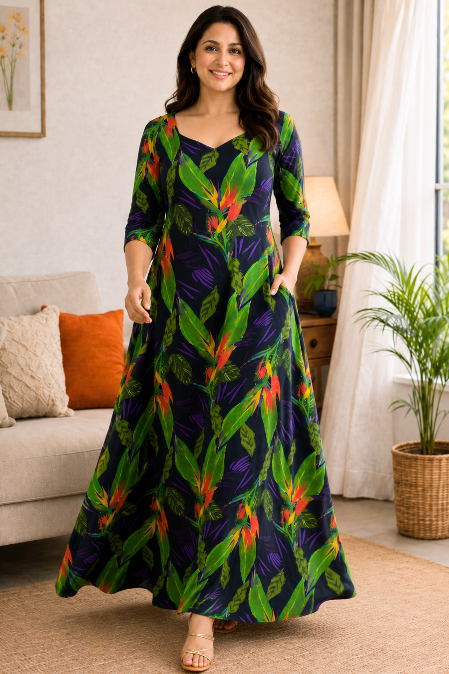 Rainforest Muse A-Line Summer Dress