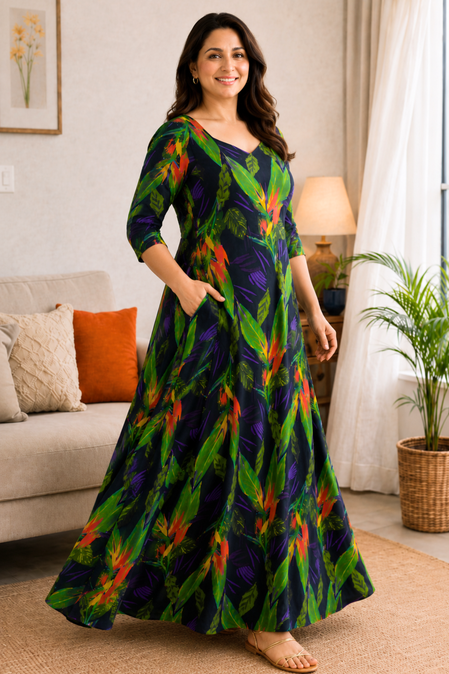 Rainforest Muse A-Line Summer Dress