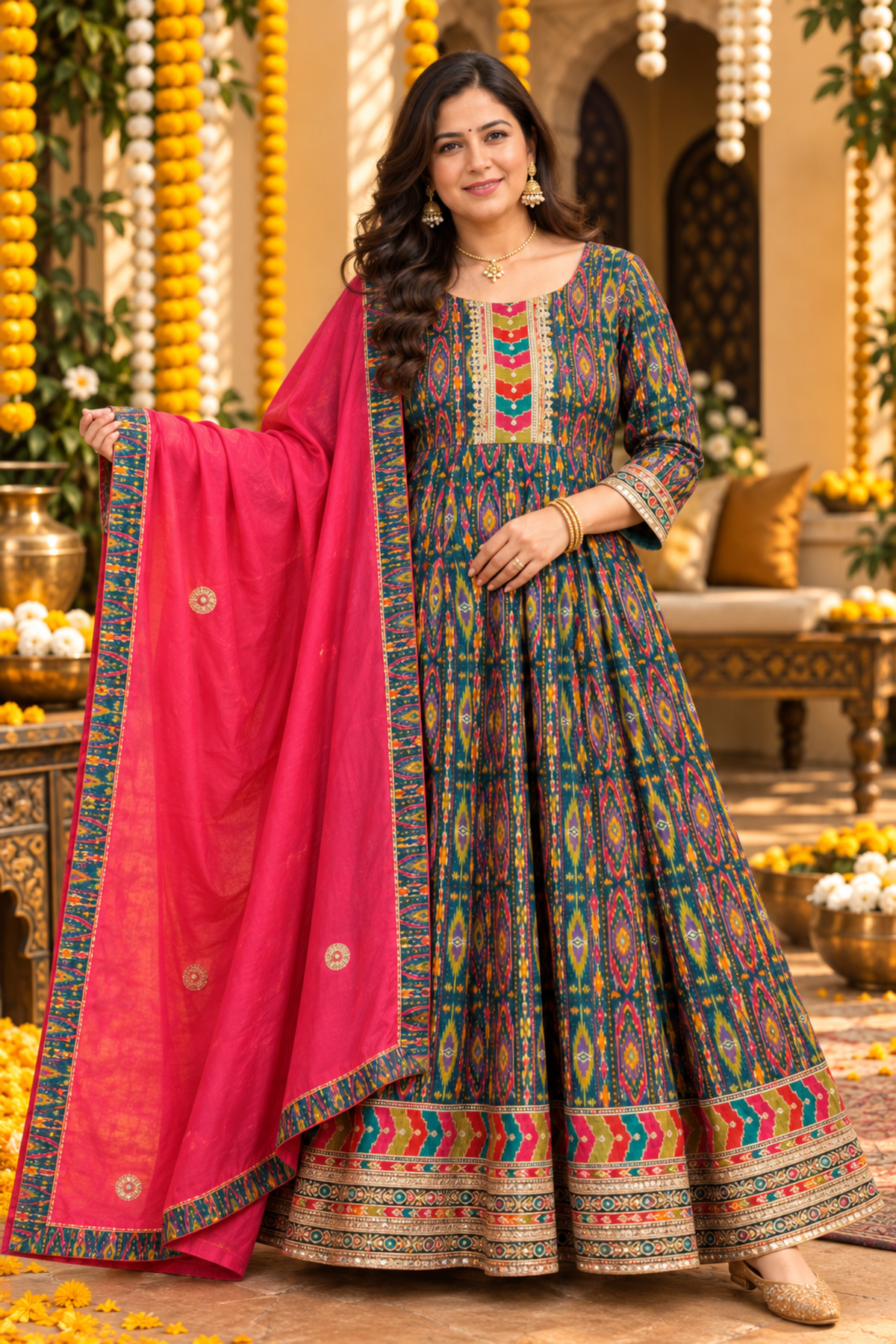Neel Gulzar Anarkali Dress With Zari Embroidery