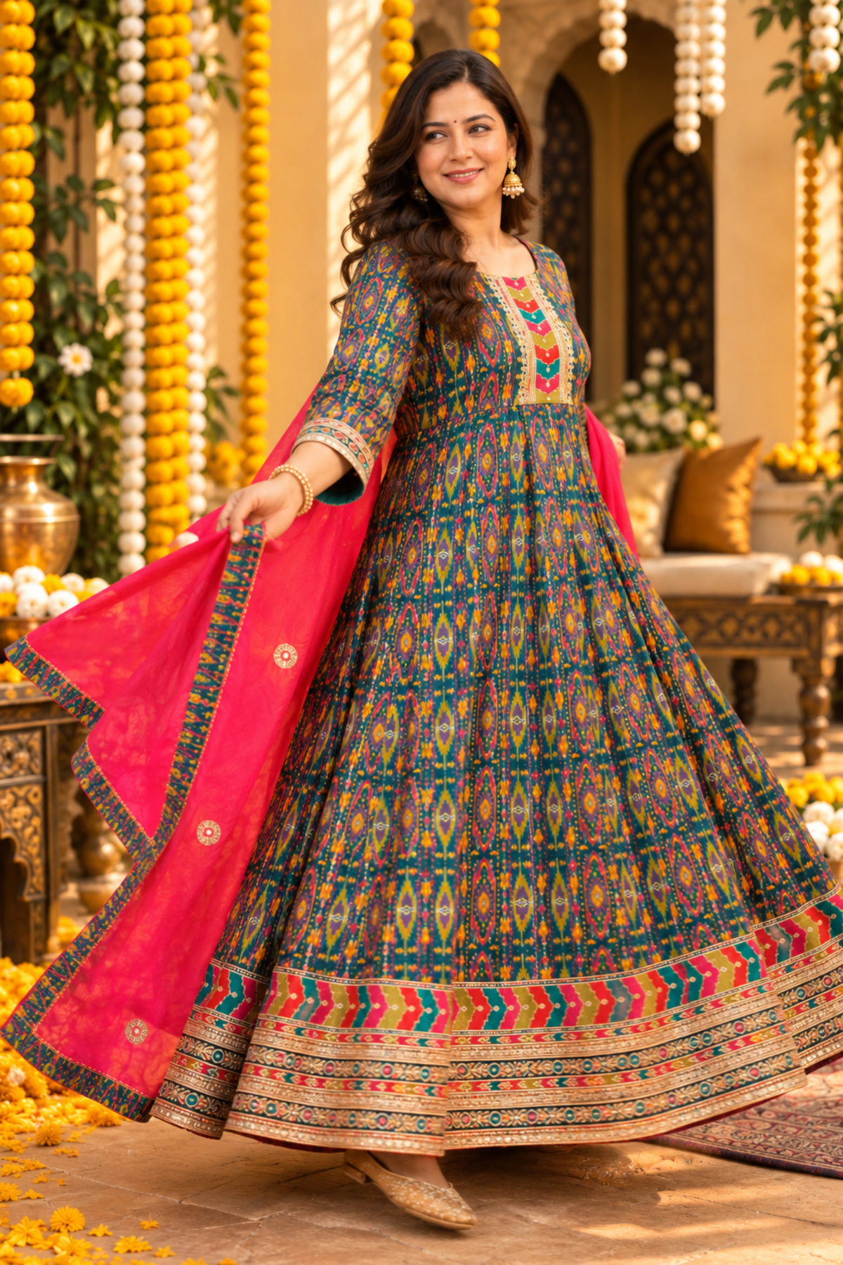 Neel Gulzar Anarkali Dress With Zari Embroidery