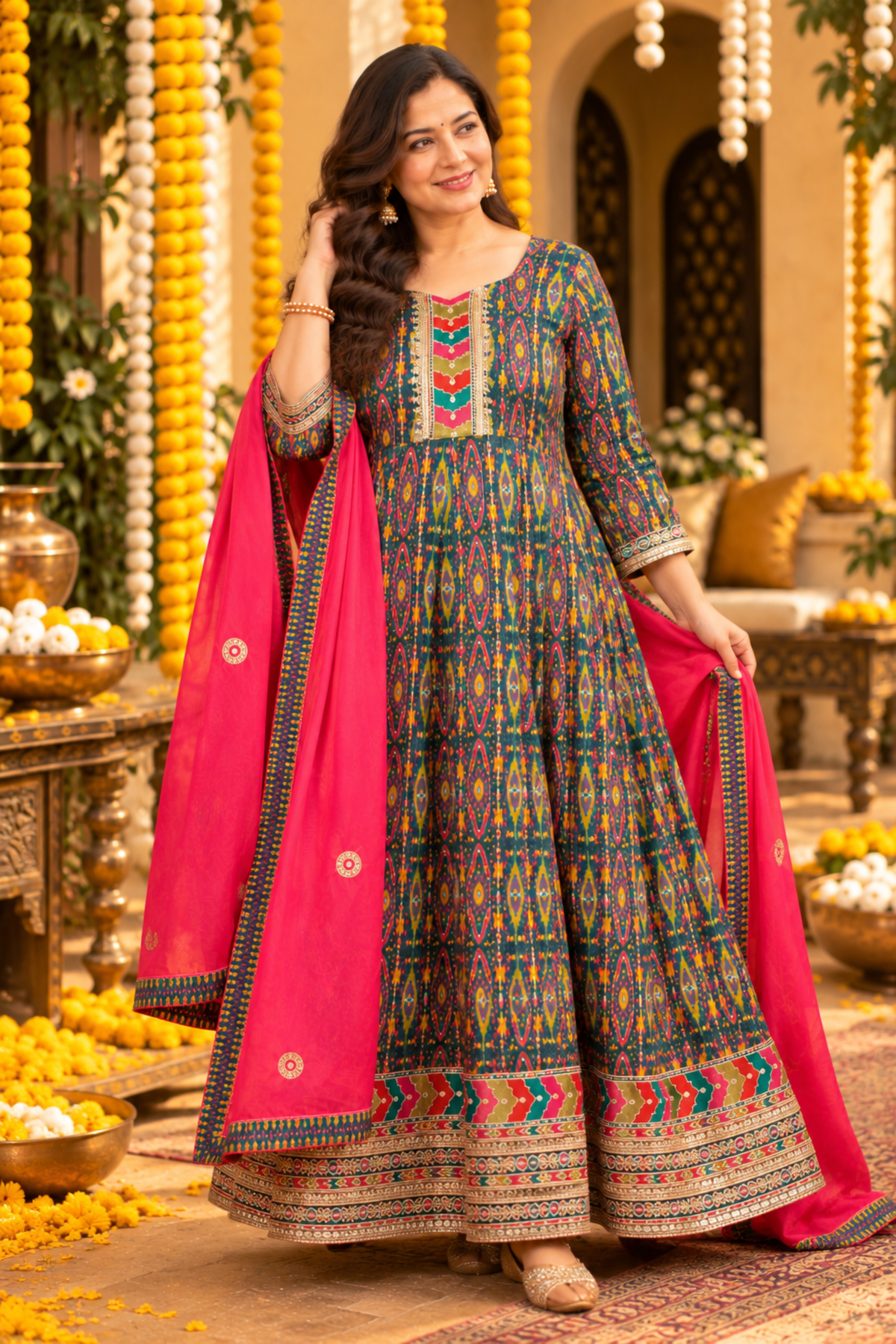 Neel Gulzar Anarkali Dress With Zari Embroidery