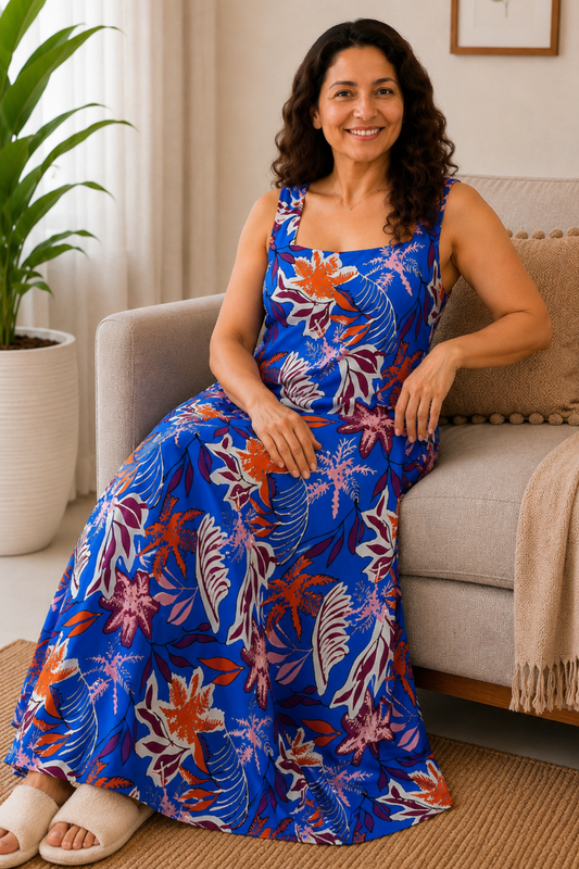 Summer Vibrance Floral Lounge Dress
