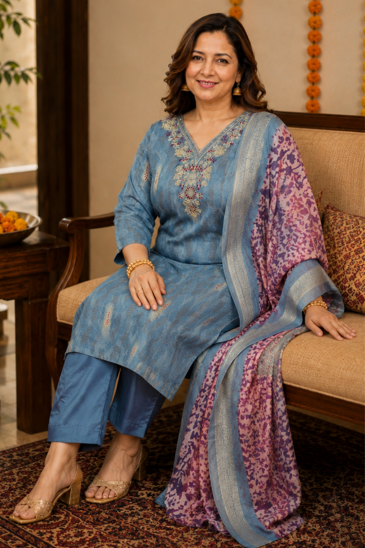 Reshami Saanjh Muslin Suit Set