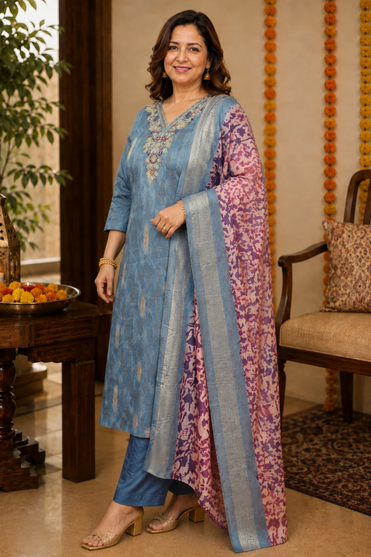Reshami Saanjh Muslin Suit Set