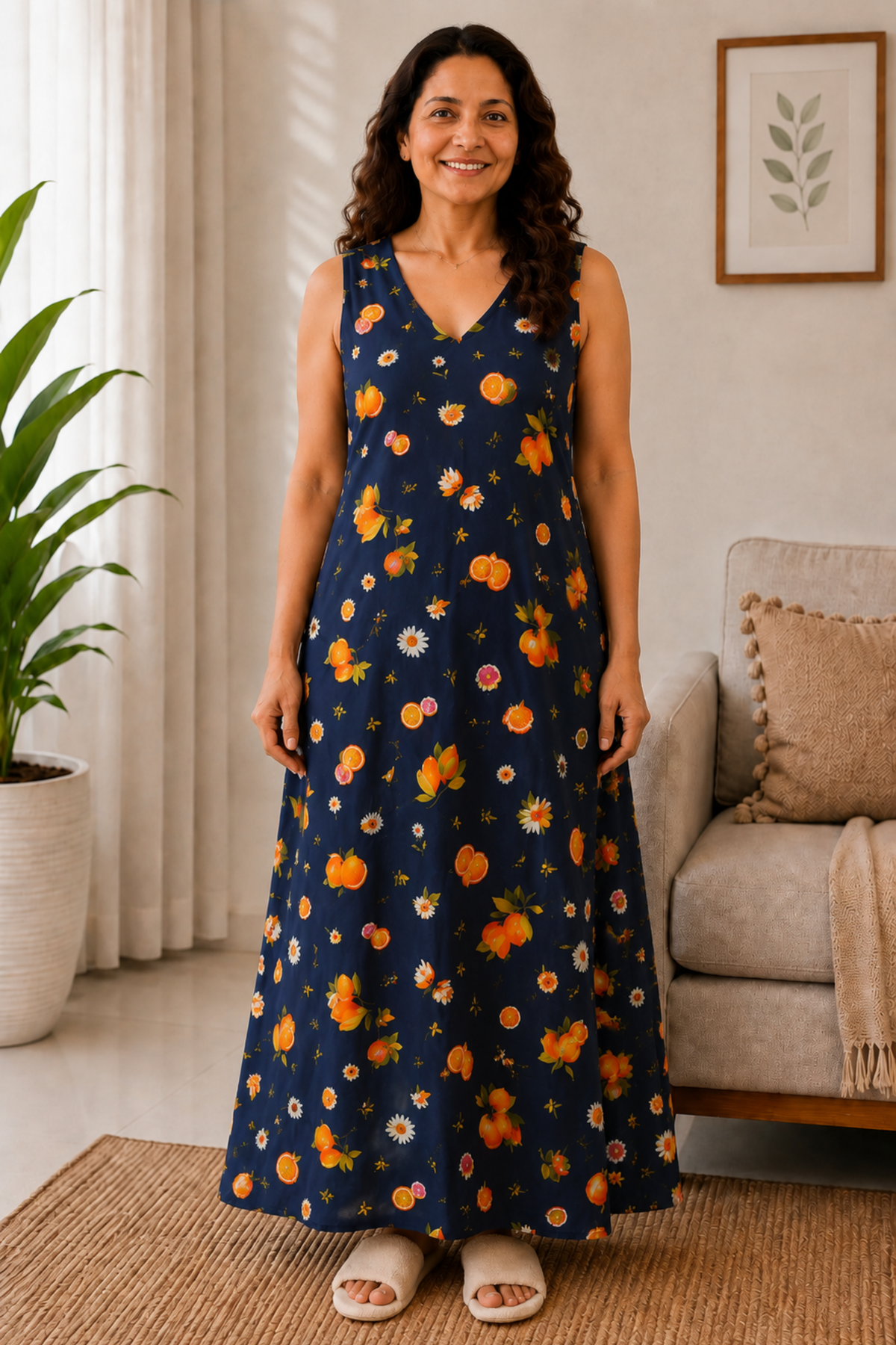 Evening Citrus Rayon Night Gown
