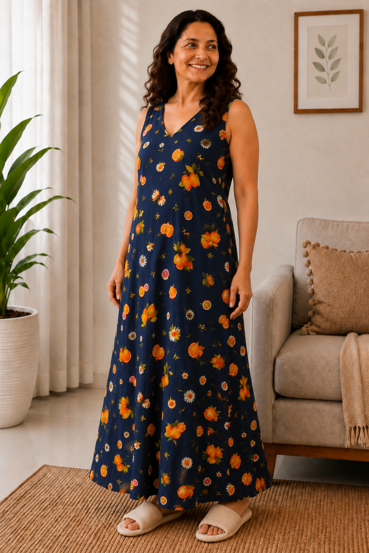 Evening Citrus Rayon Night Gown