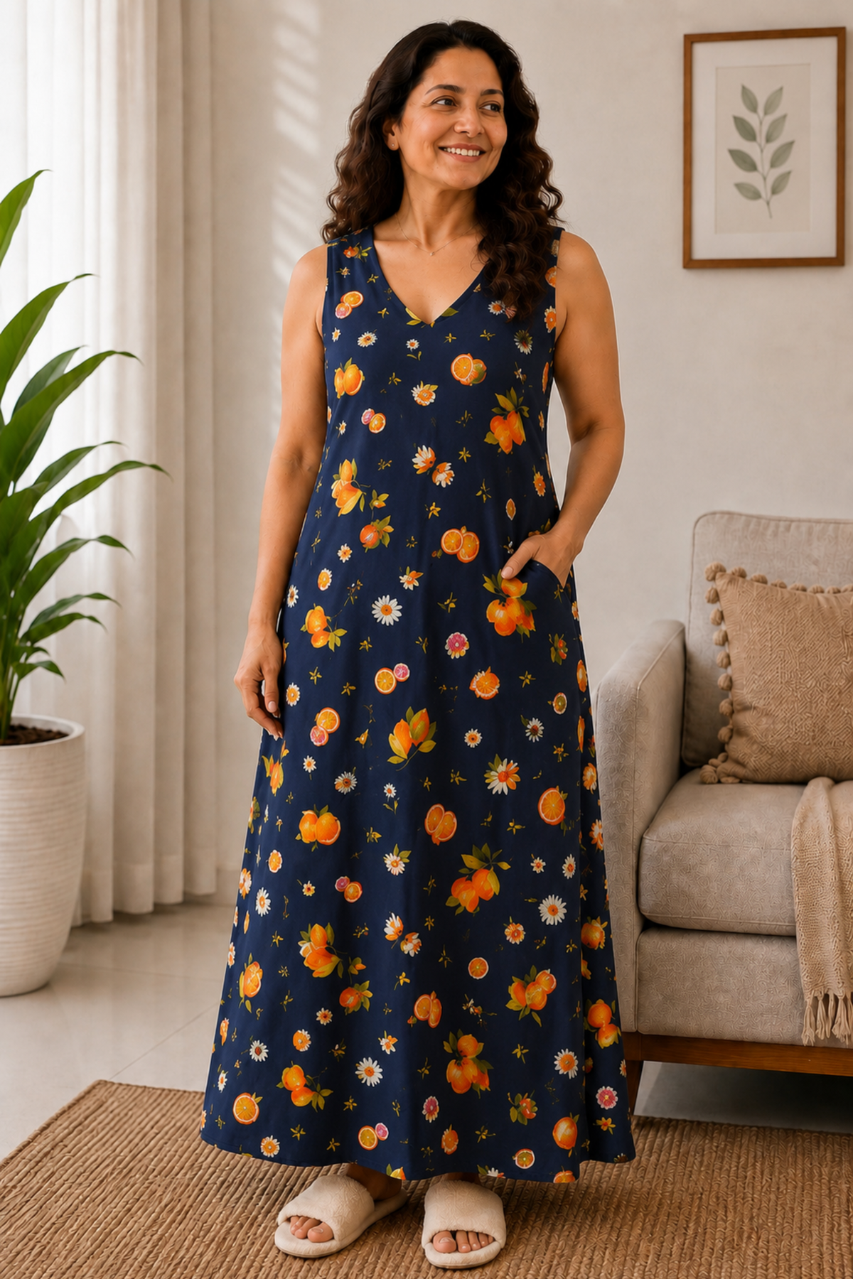 Evening Citrus Rayon Night Gown