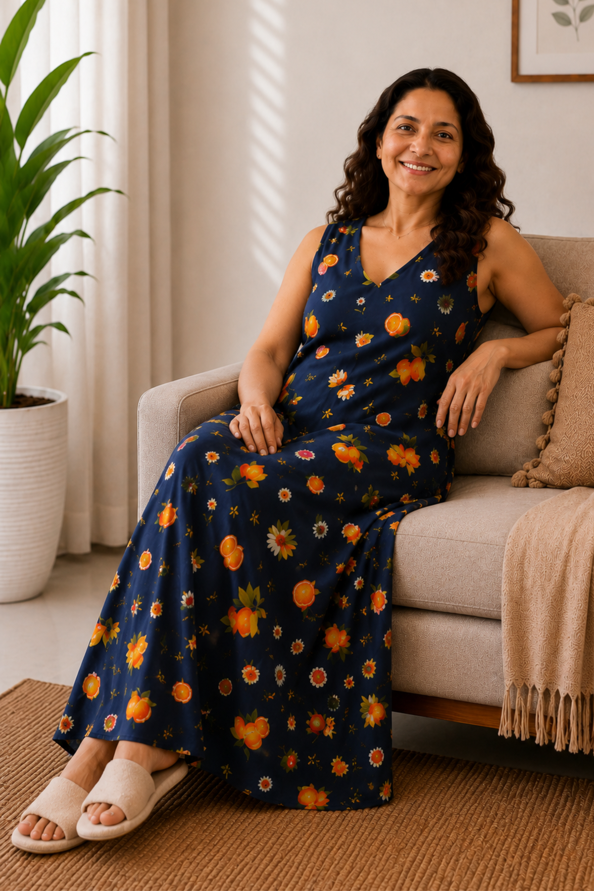 Evening Citrus Rayon Night Gown