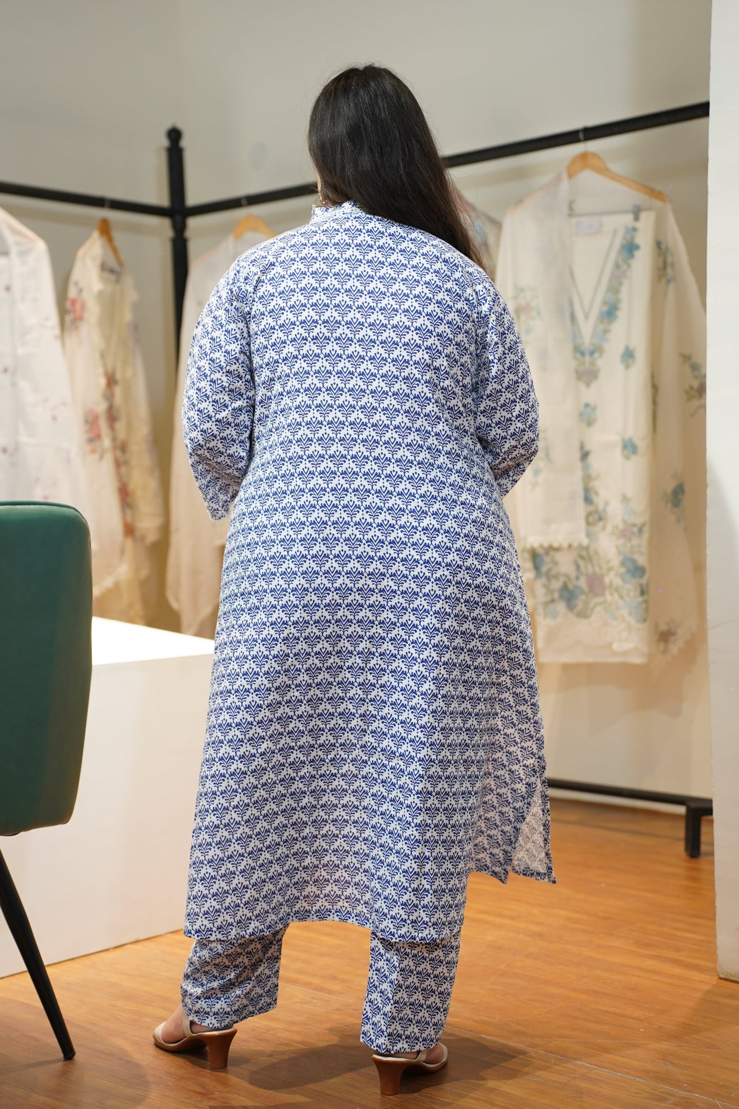 Ivory Neelakshi A-line Cotton Suit Set