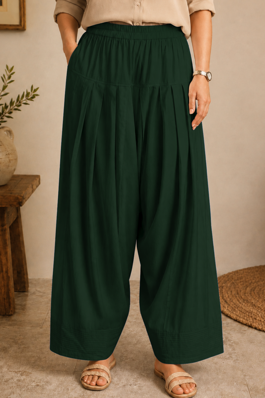 Bottle Green Rayon Farshi Salwar