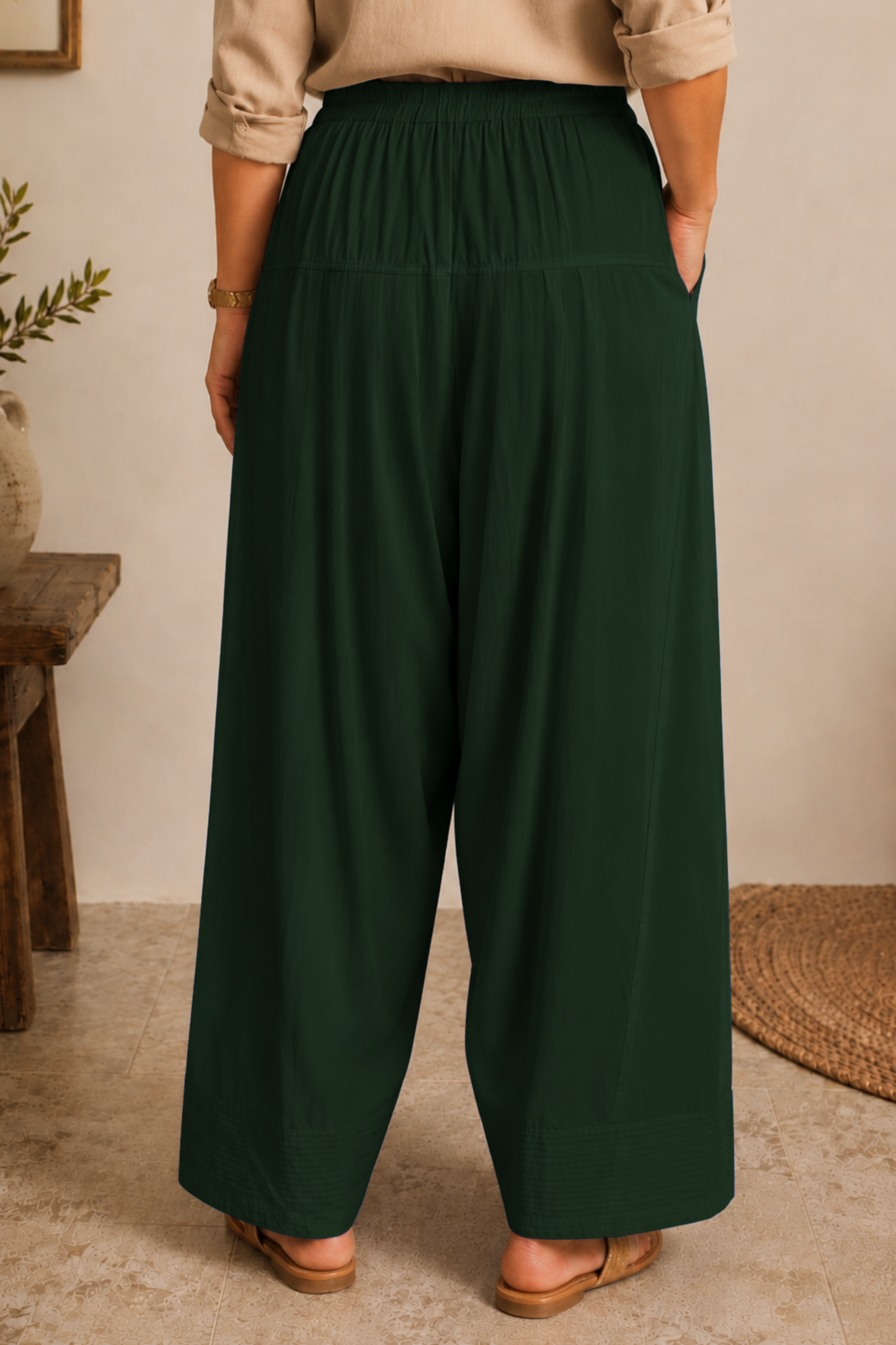 Bottle Green Rayon Farshi Salwar