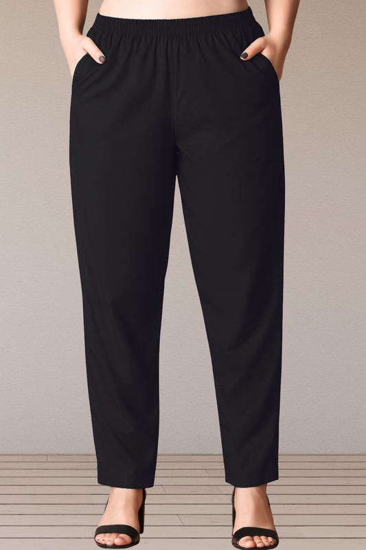 Black Poplin Cotton Pant