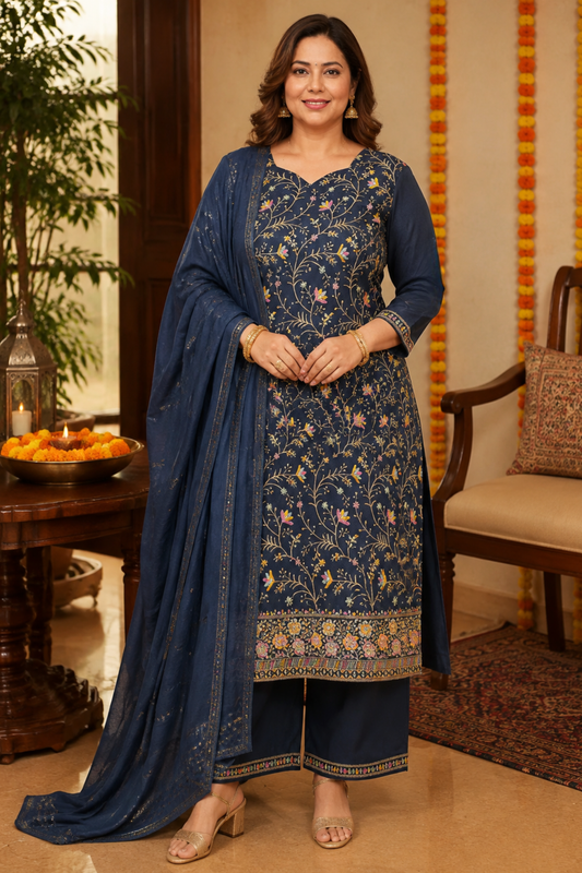 Neel Surmai Embroidered Fancy Suit