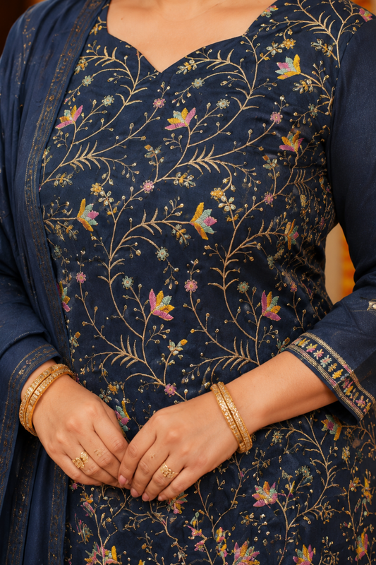 Neel Surmai Embroidered Fancy Suit
