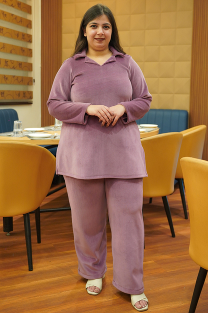Dusty Lavender Velvet Co-ord Set