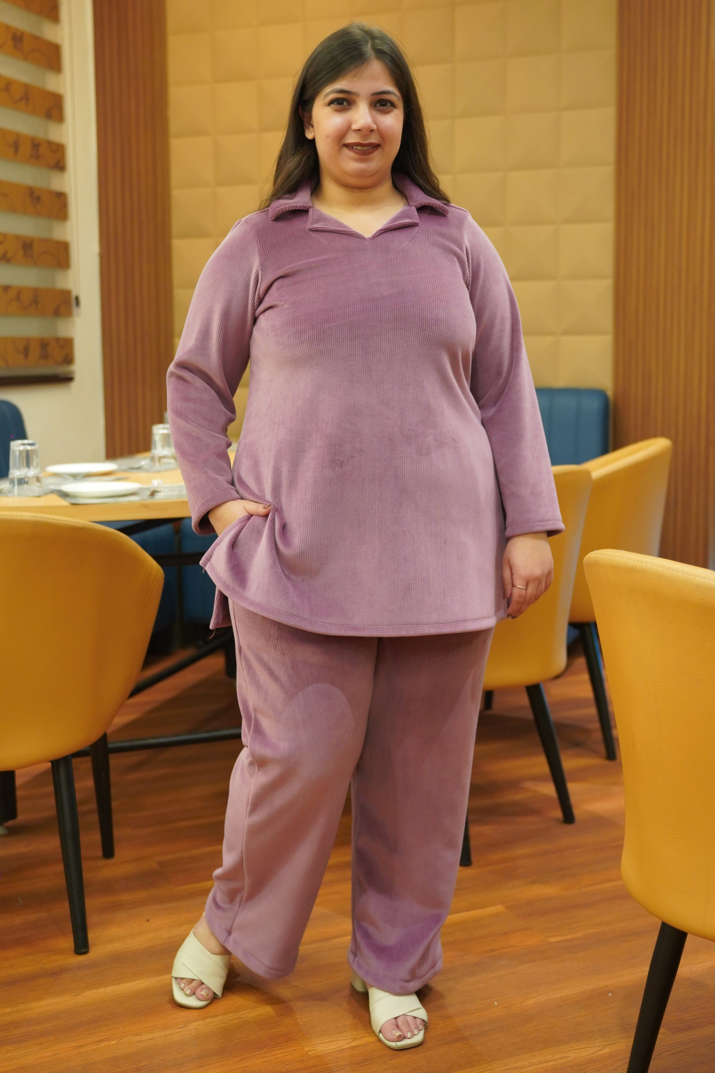 Dusty Lavender Velvet Co-ord Set