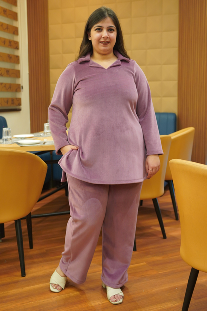 Dusty Lavender Velvet Co-ord Set