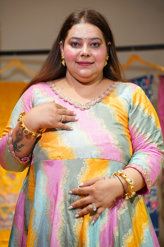 Eshita Pearl Silk Dress with Jacquard Weave