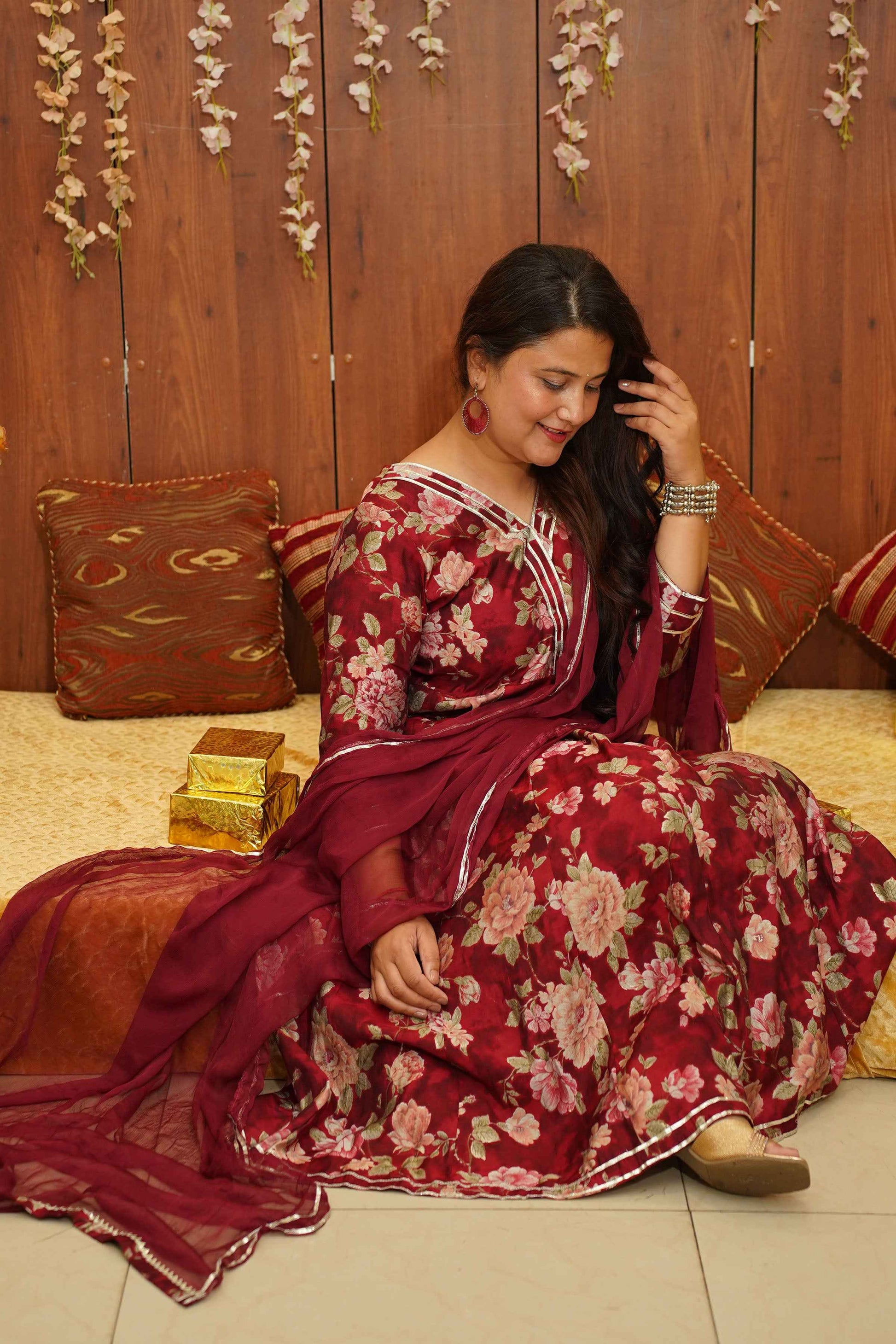 Raspberry Radiance Anarkali Set