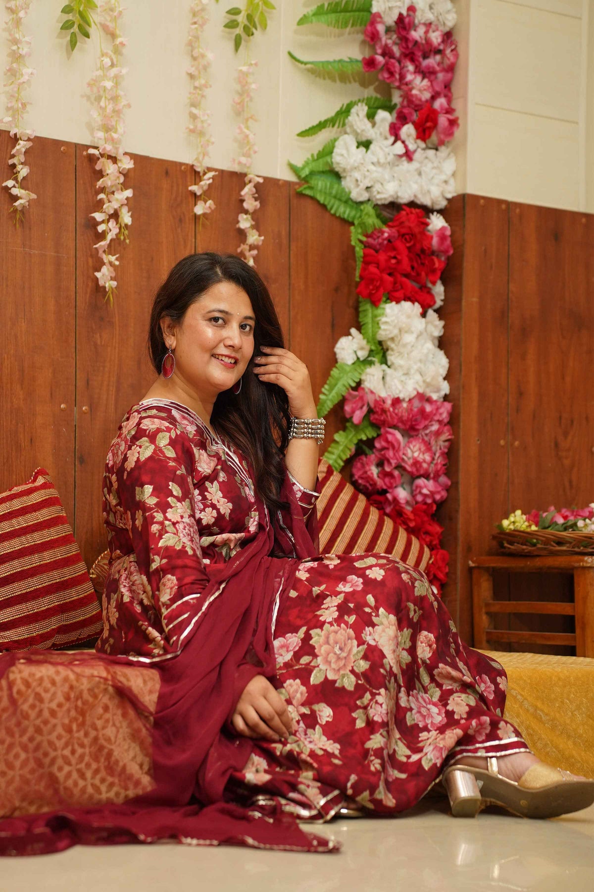 Raspberry Radiance Anarkali Set