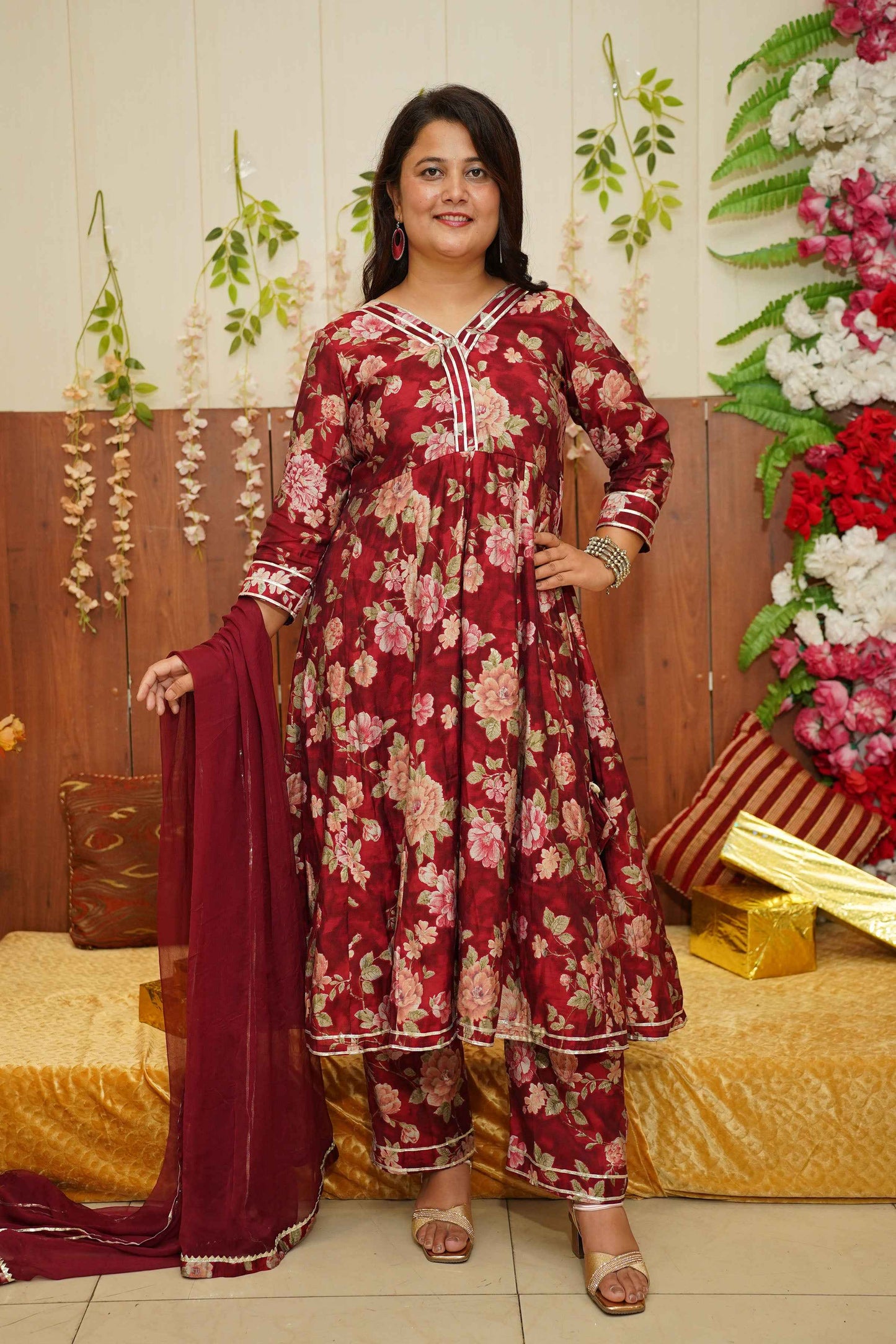 Raspberry Radiance Anarkali Set