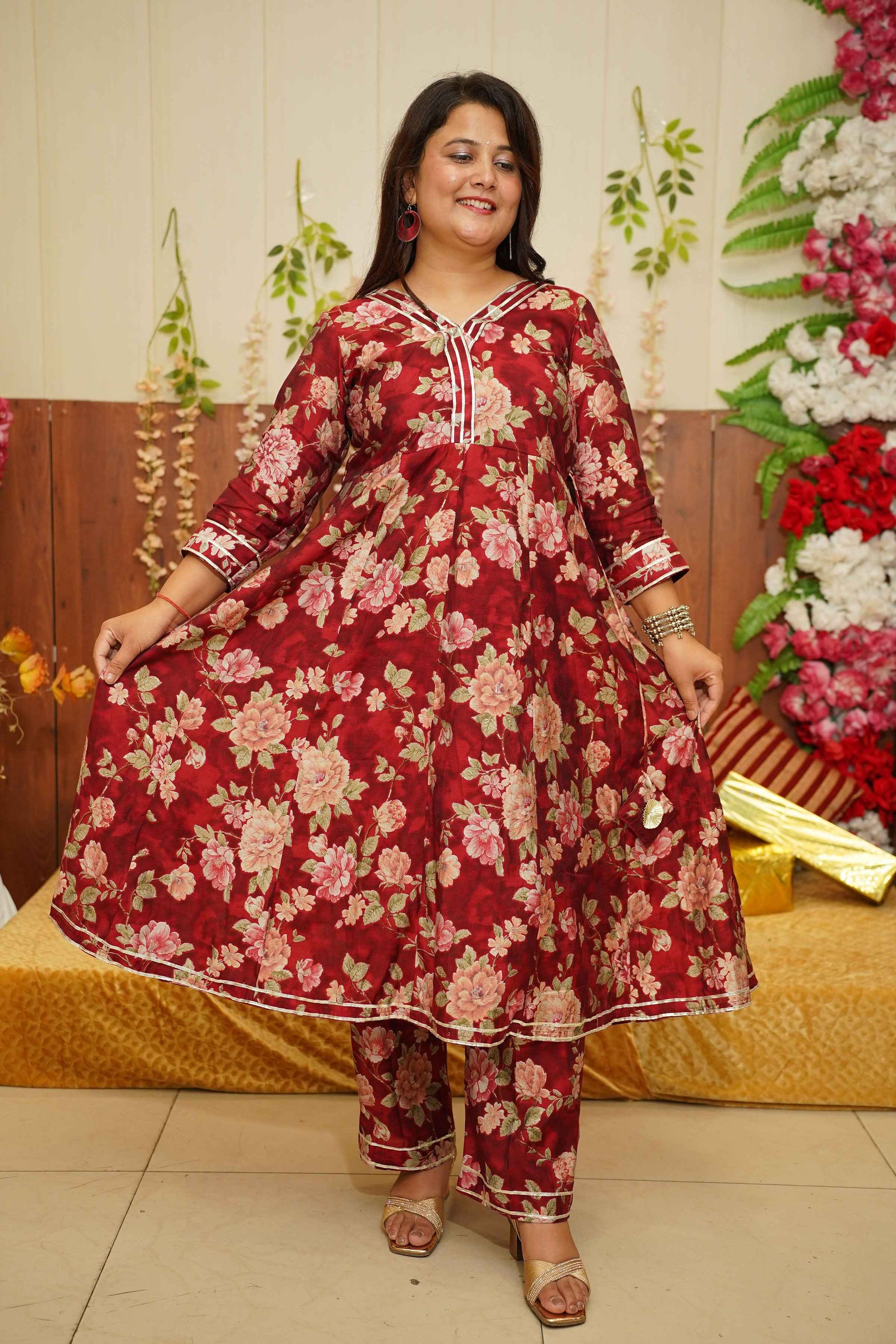 Raspberry Radiance Anarkali Set