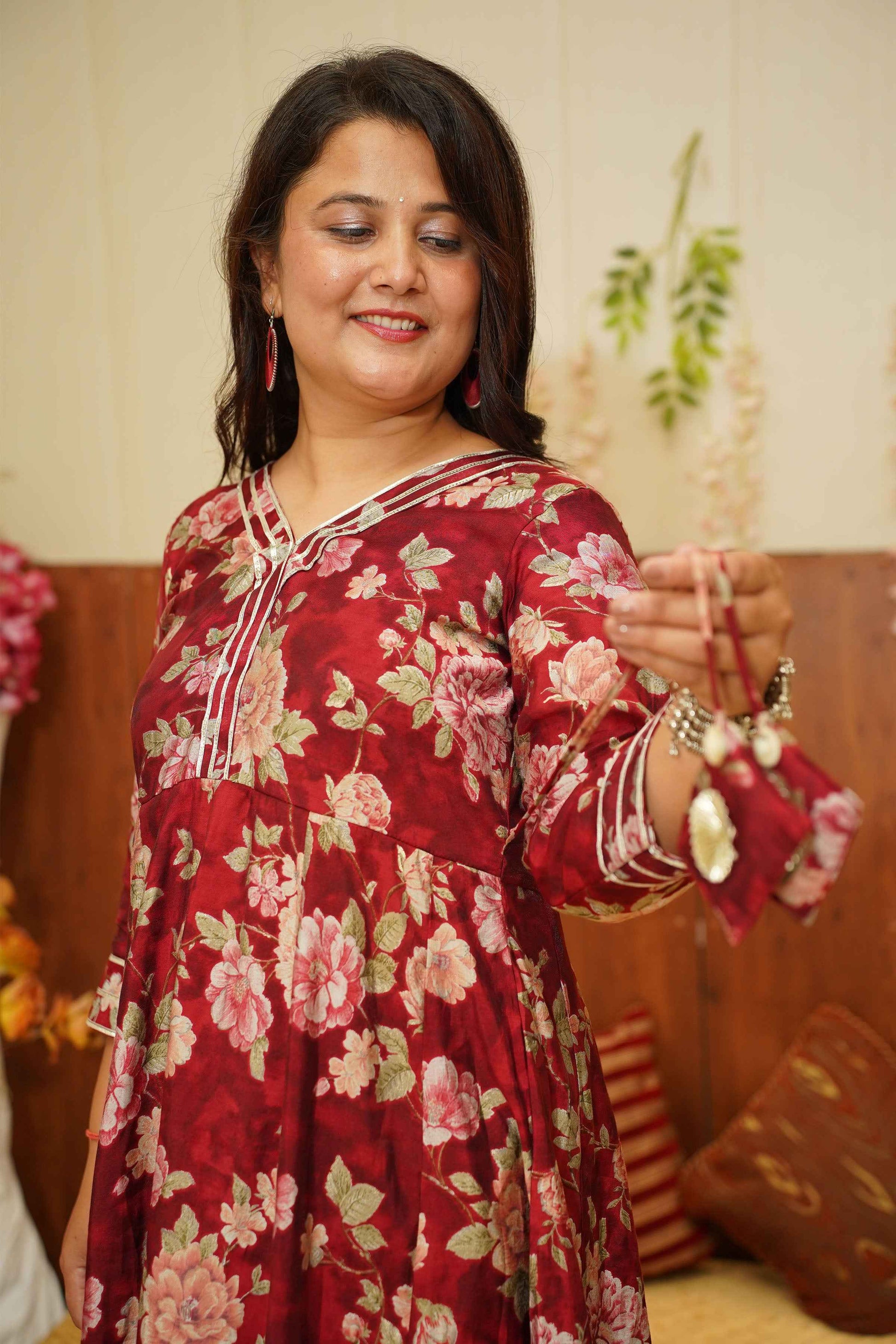 Raspberry Radiance Anarkali Set