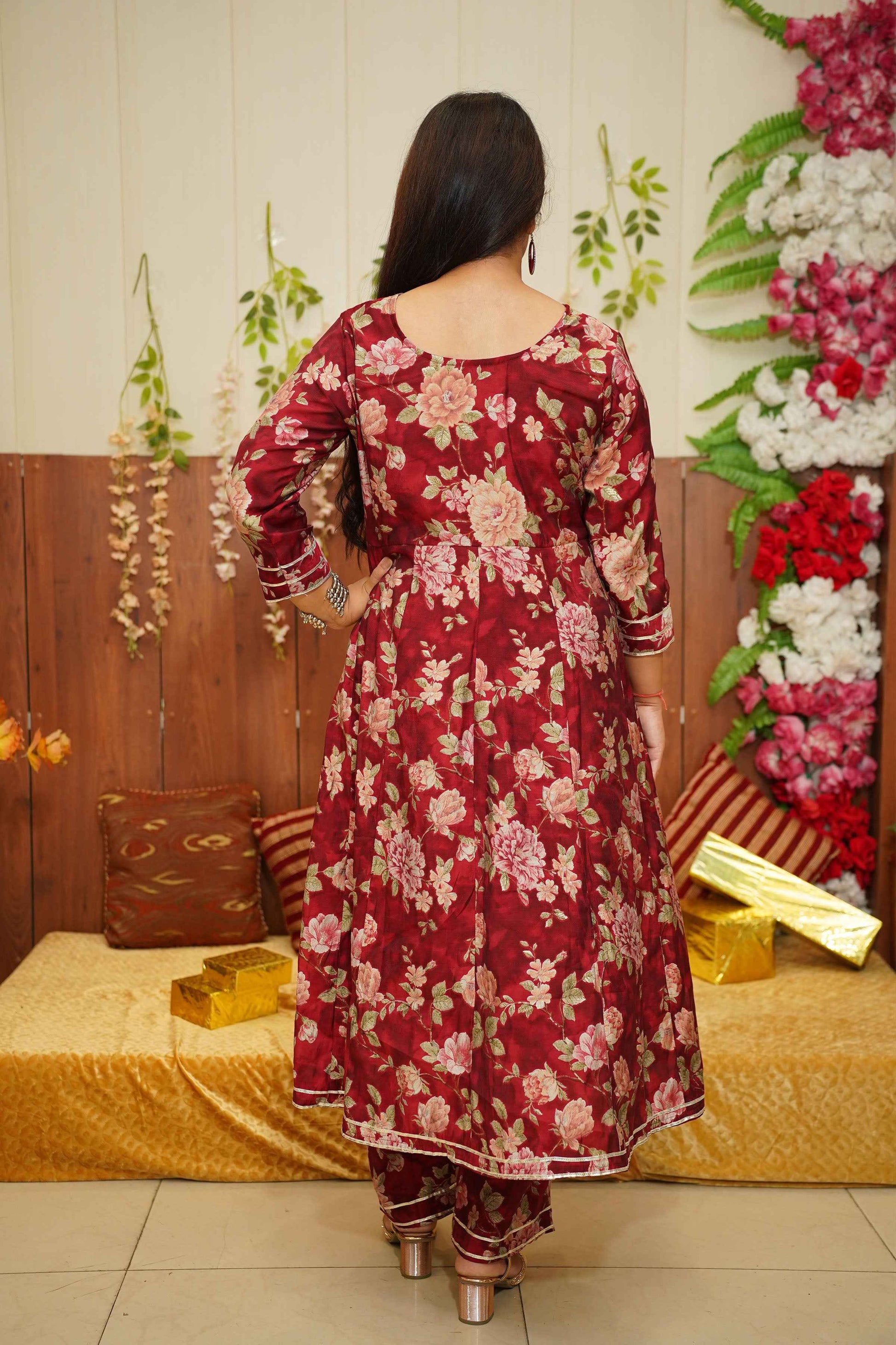 Raspberry Radiance Anarkali Set