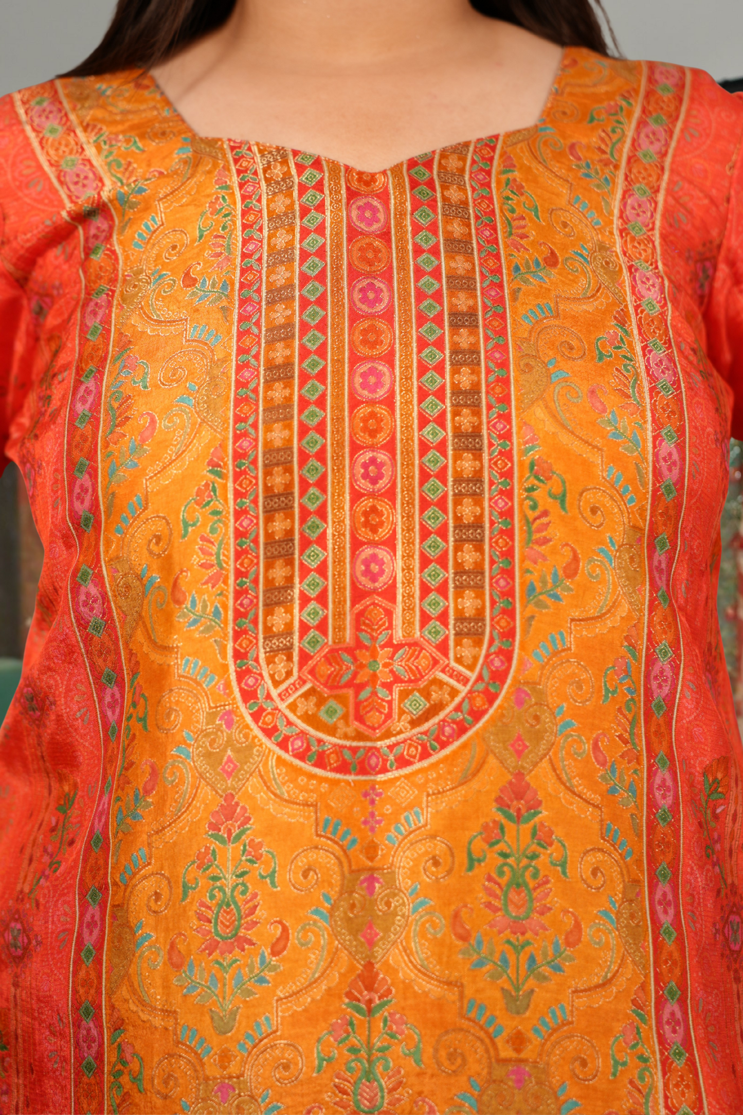 Festive Red Jacquard Weave Silk Kurta