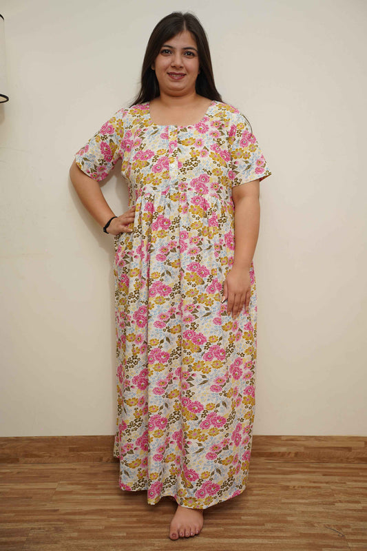 Floral Dreams Cotton Night Gown