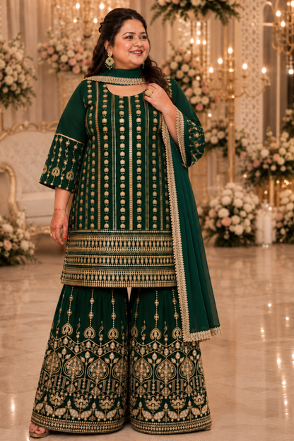 Aurora Forest Embroidered Georgette Suit