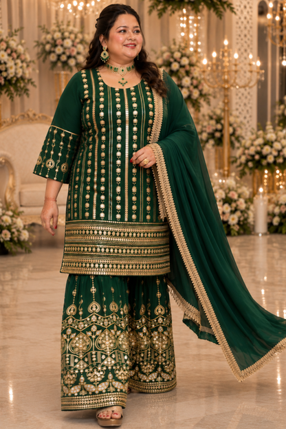 Aurora Forest Embroidered Georgette Suit