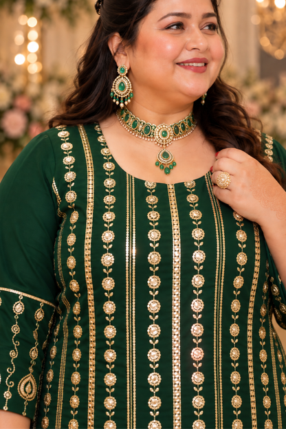 Aurora Forest Embroidered Georgette Suit