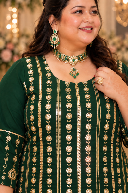 Aurora Forest Embroidered Georgette Suit