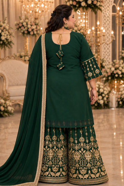 Aurora Forest Embroidered Georgette Suit