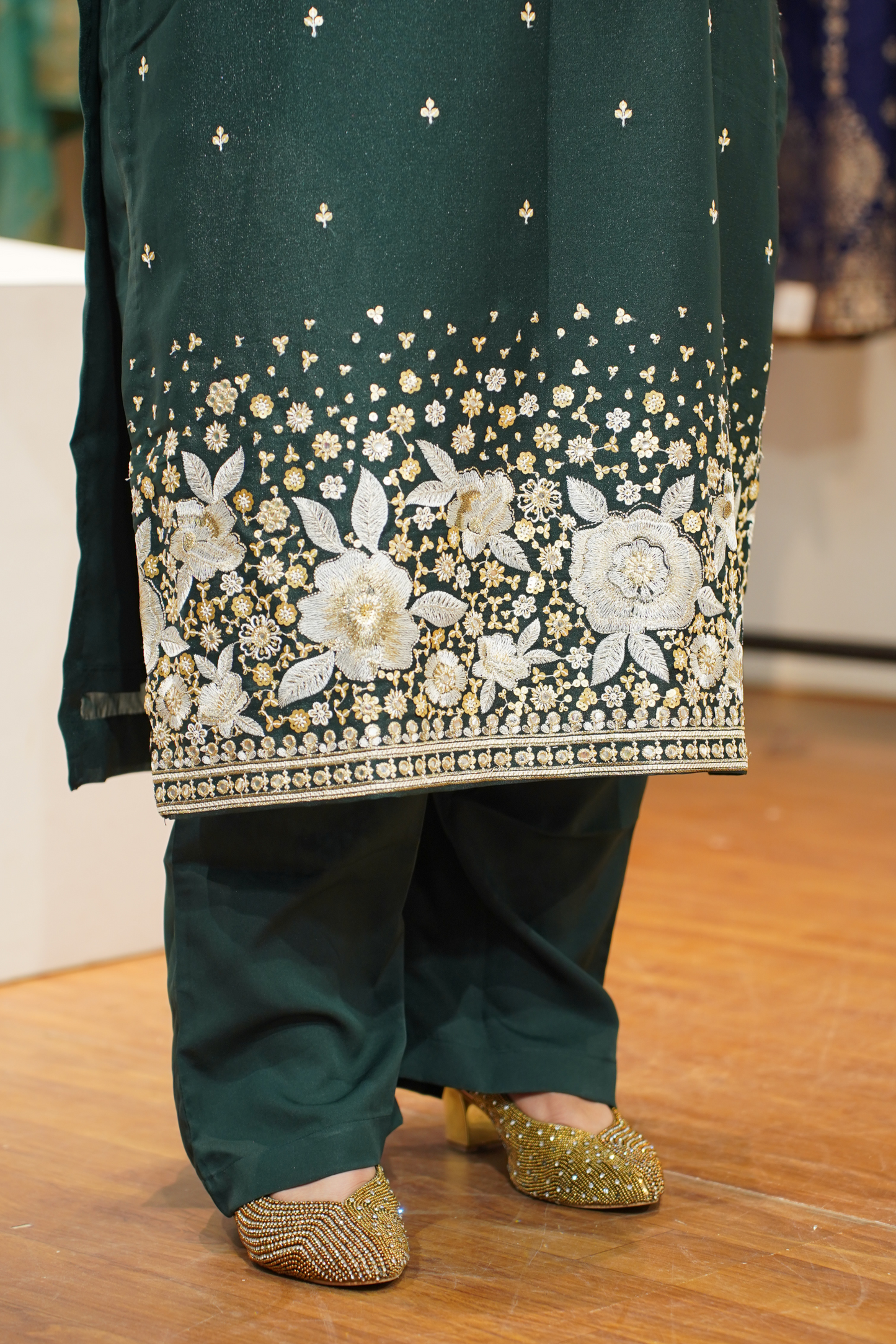Green Panna Embroidered Fancy Suit