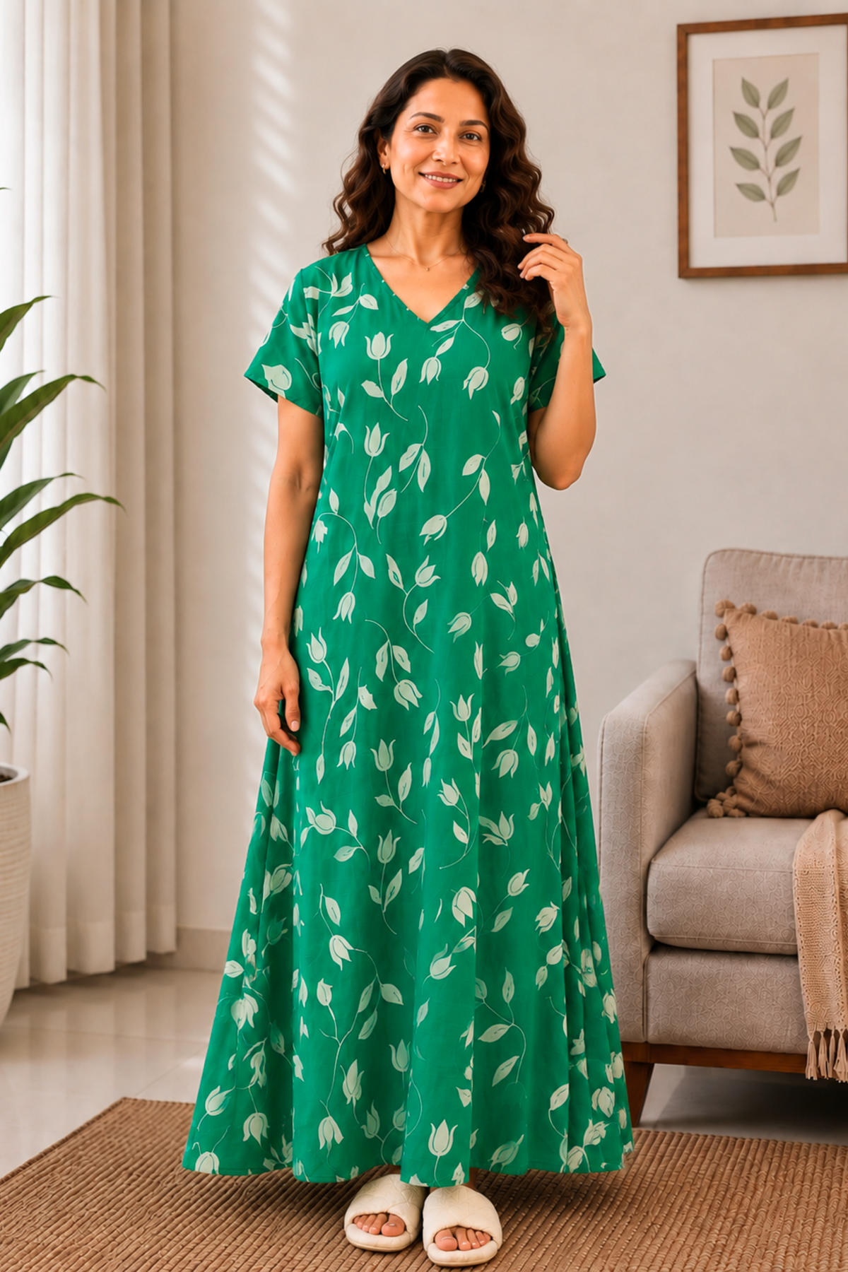 Emerald Ease Rayon Night Gown