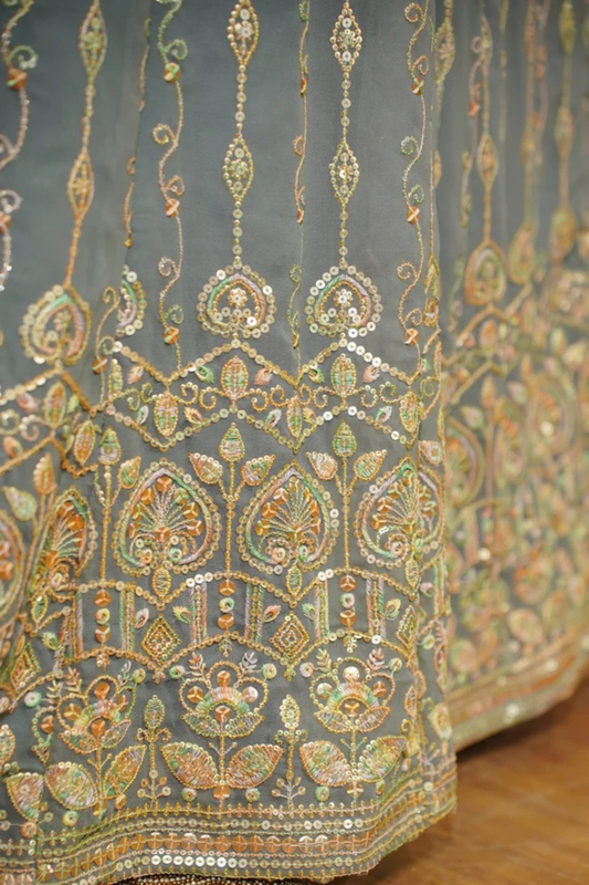 Opaline Mirage Embroidered Dress With Dupatta