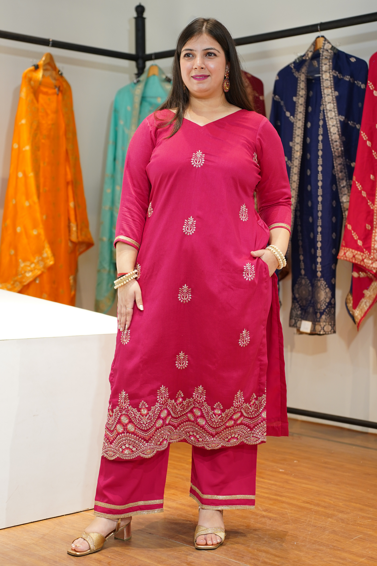 Gulaabi Adaa Embroidered Fancy Suit