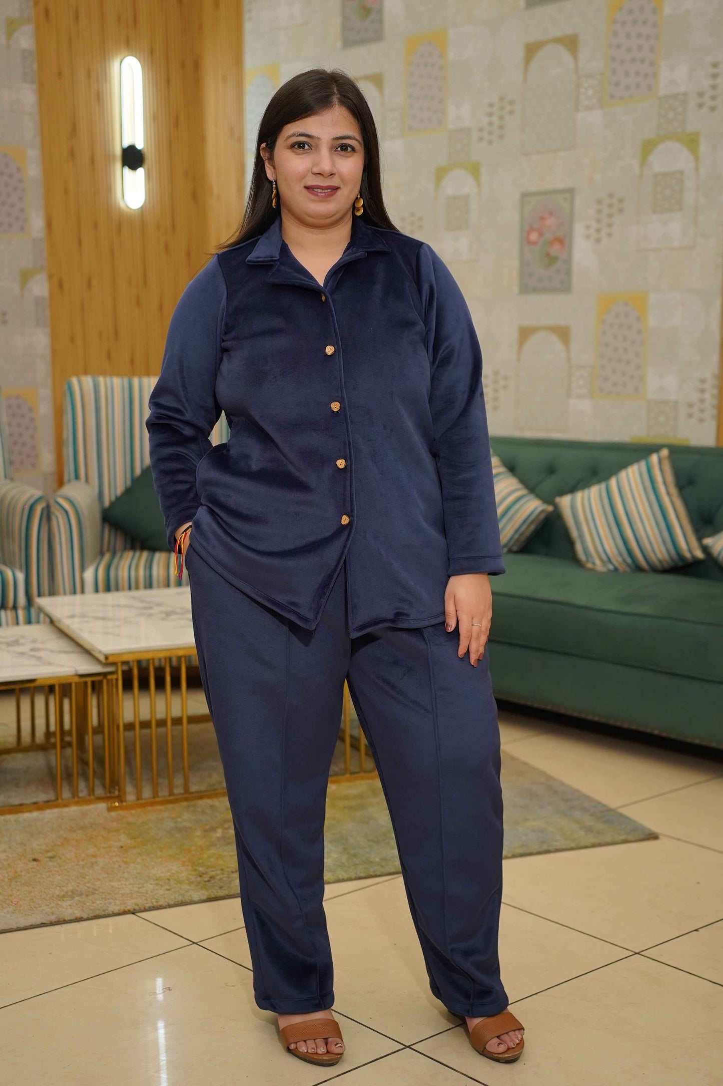 Indigo Hearth Velvet Co-ord Set