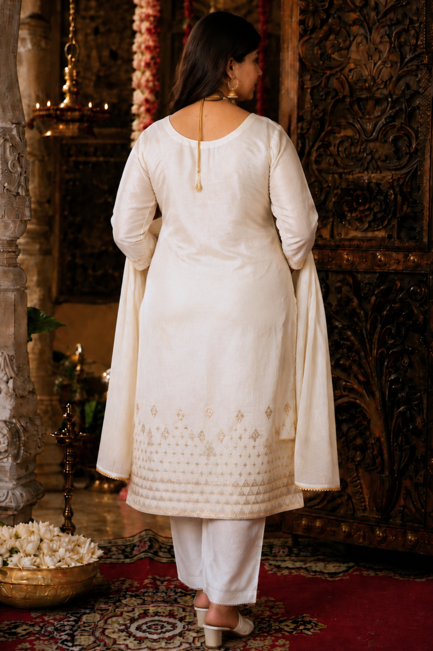 Aabha Jacquard Woven Silk Suit