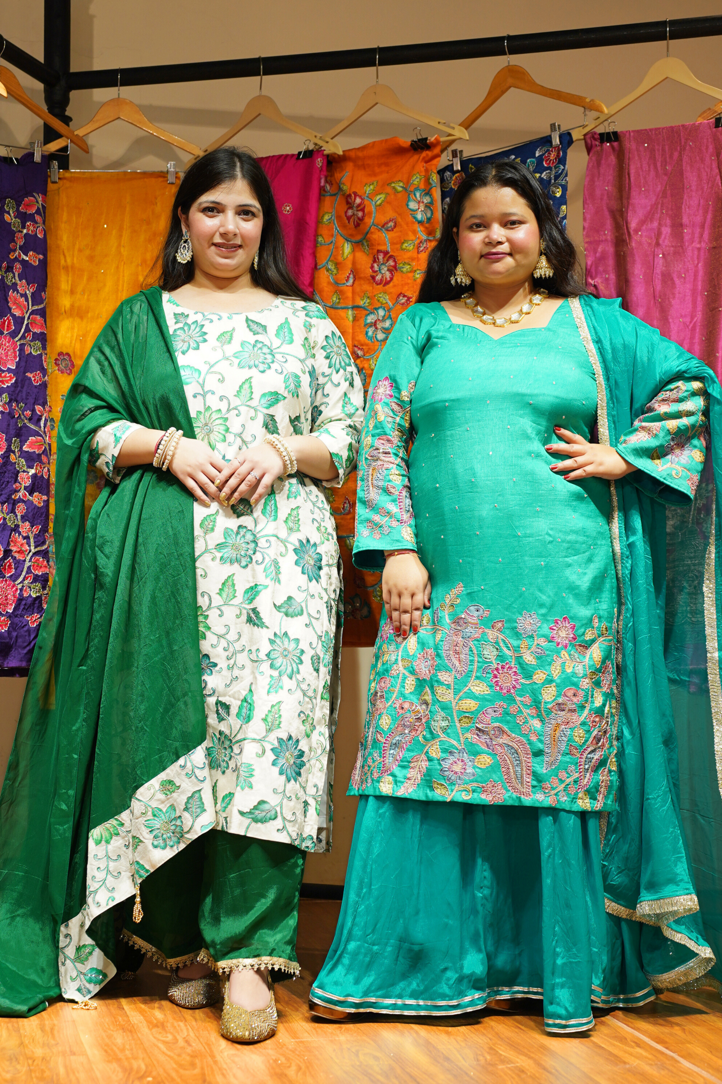 Kamya Silk Sharara Suit with Peacock Motifs