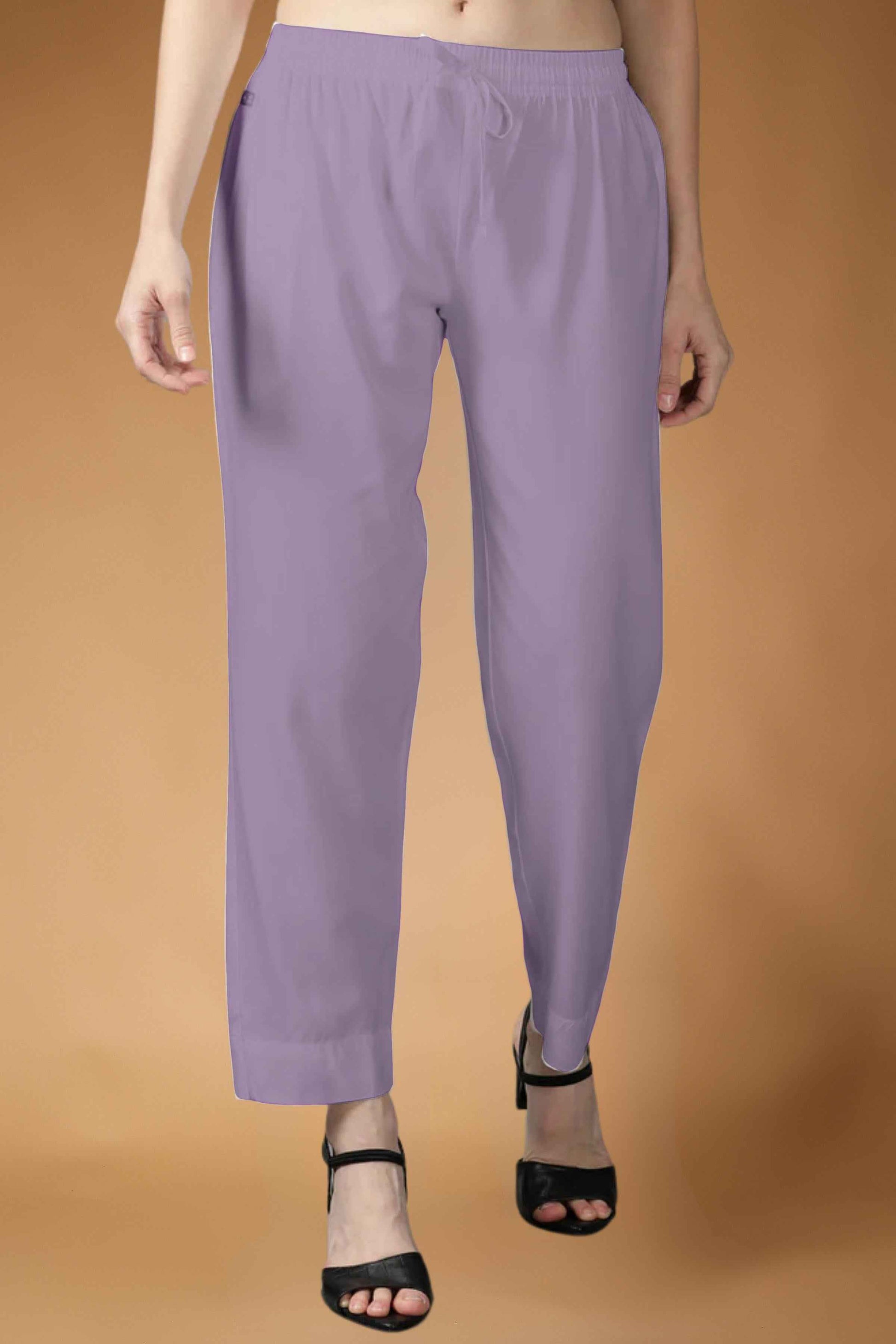 Lavender Rayon Kurti Pant