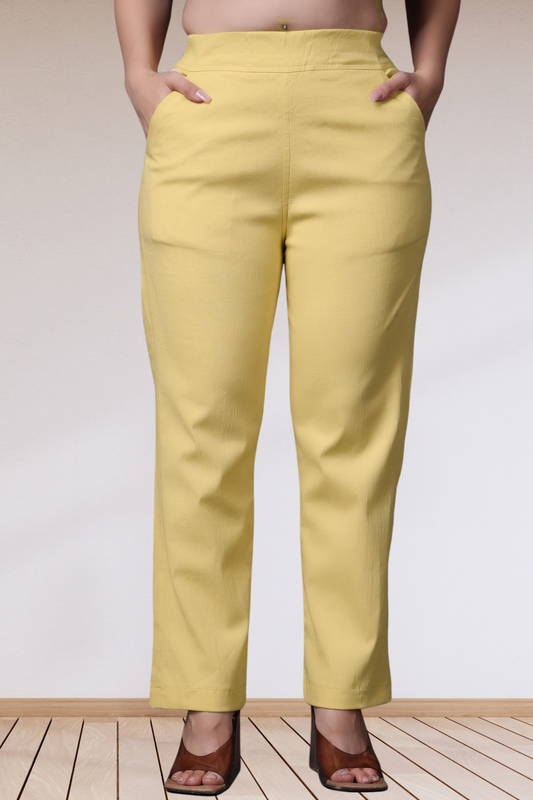 Lemon Lycra Slub Pants