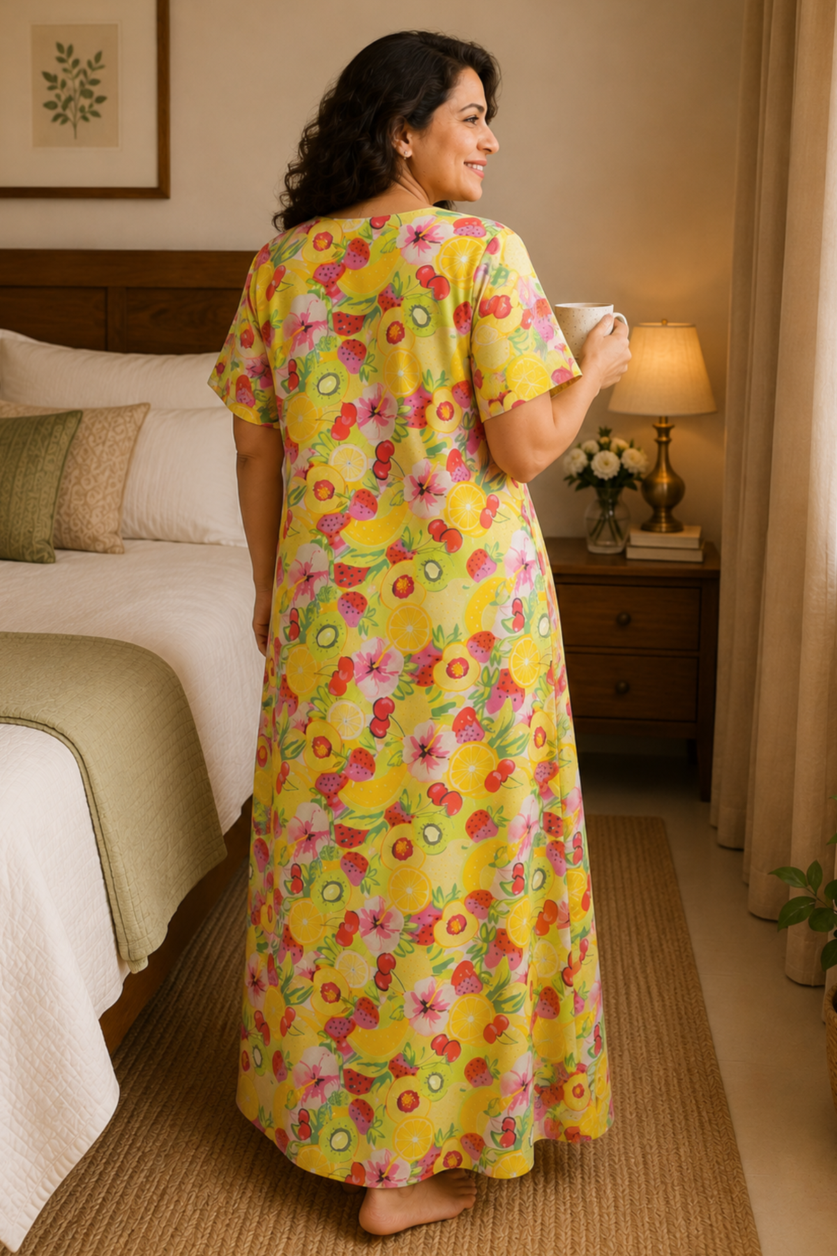 Citrus Splash Cotton Night Gown