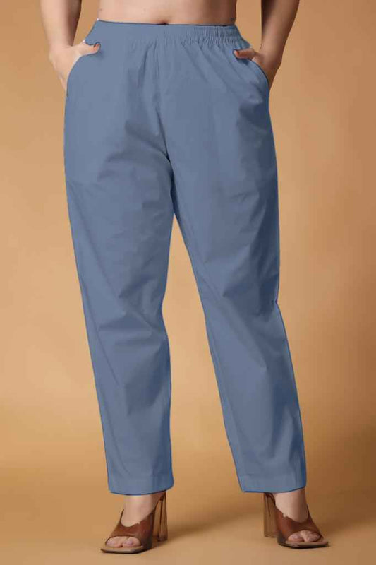 Light Blue Cotton Kurti Pant