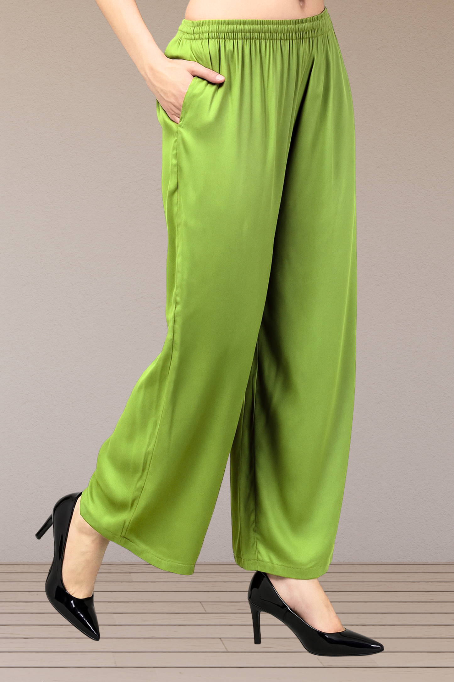 Light Green Flared Palazzo Pant