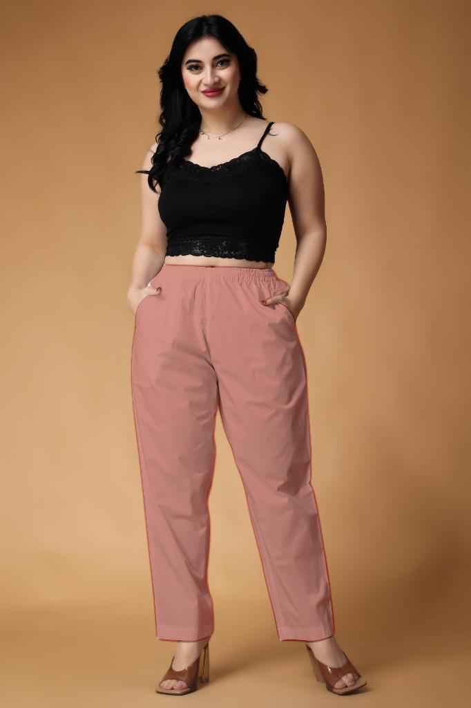 Light Peach Cotton Kurti Pant