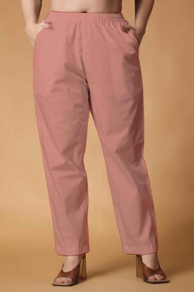 Light Peach Cotton Kurti Pant